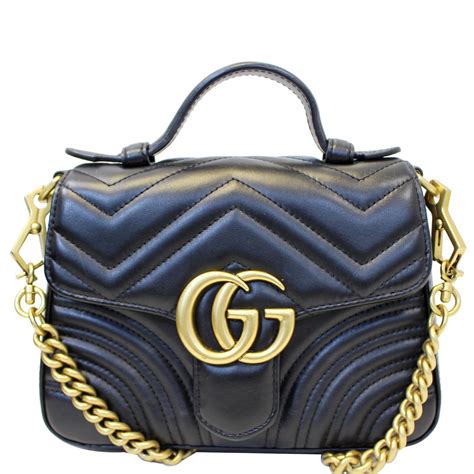 gucci miss gg leather top handle bag|GG super mini top handle bag in black GG leather .